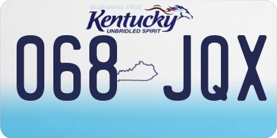 KY license plate 068JQX