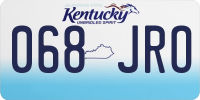 KY license plate 068JRO
