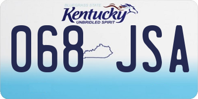 KY license plate 068JSA