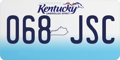 KY license plate 068JSC