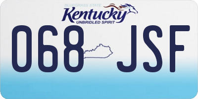 KY license plate 068JSF