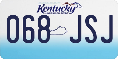 KY license plate 068JSJ