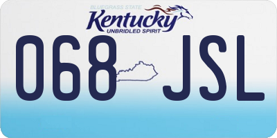KY license plate 068JSL
