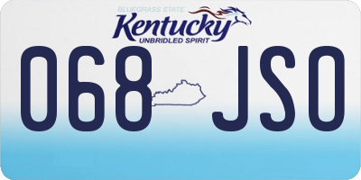 KY license plate 068JSO