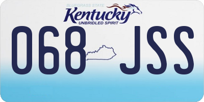 KY license plate 068JSS
