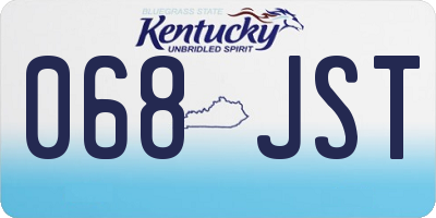 KY license plate 068JST