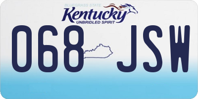 KY license plate 068JSW