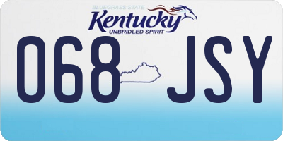 KY license plate 068JSY
