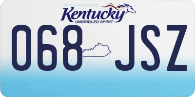 KY license plate 068JSZ