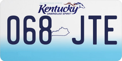 KY license plate 068JTE