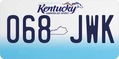 KY license plate 068JWK