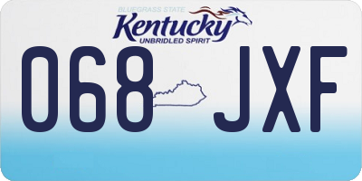 KY license plate 068JXF