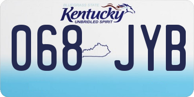 KY license plate 068JYB