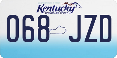 KY license plate 068JZD