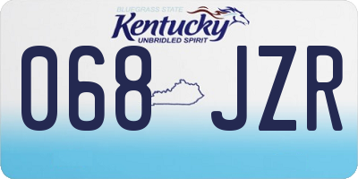 KY license plate 068JZR