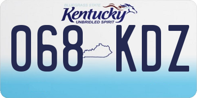 KY license plate 068KDZ