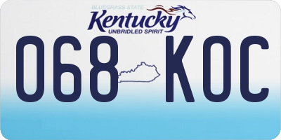 KY license plate 068KOC