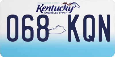 KY license plate 068KQN