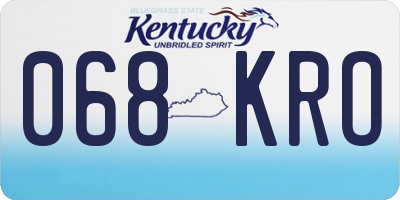 KY license plate 068KRO