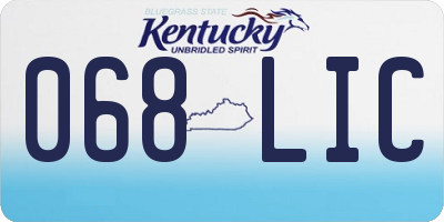 KY license plate 068LIC