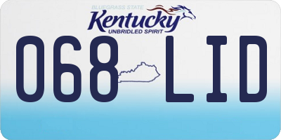 KY license plate 068LID