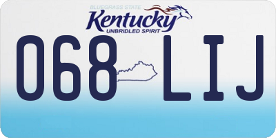 KY license plate 068LIJ