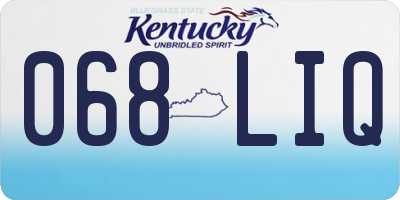 KY license plate 068LIQ