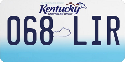 KY license plate 068LIR