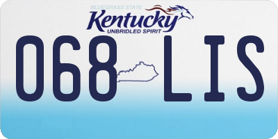 KY license plate 068LIS