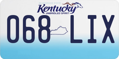 KY license plate 068LIX