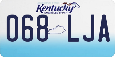 KY license plate 068LJA