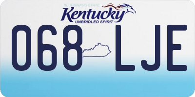 KY license plate 068LJE