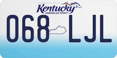 KY license plate 068LJL