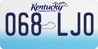 KY license plate 068LJO