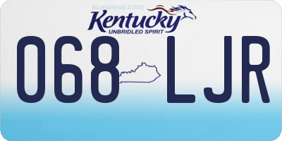 KY license plate 068LJR