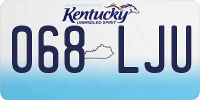 KY license plate 068LJU