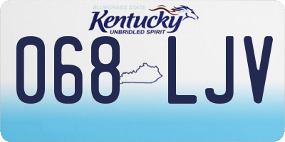KY license plate 068LJV
