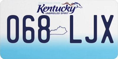 KY license plate 068LJX