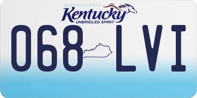 KY license plate 068LVI