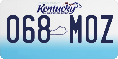 KY license plate 068MOZ