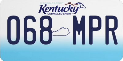 KY license plate 068MPR