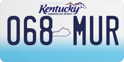 KY license plate 068MUR
