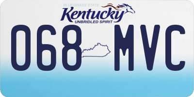 KY license plate 068MVC
