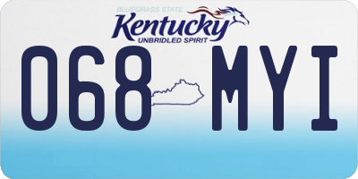 KY license plate 068MYI