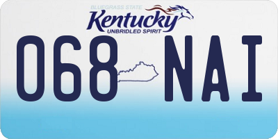 KY license plate 068NAI