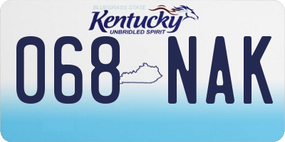 KY license plate 068NAK