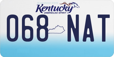 KY license plate 068NAT