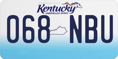 KY license plate 068NBU