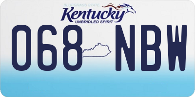 KY license plate 068NBW