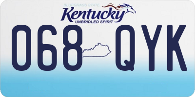 KY license plate 068QYK